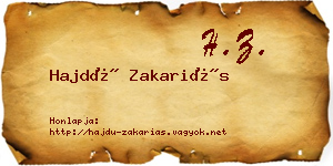 Hajdú Zakariás névjegykártya